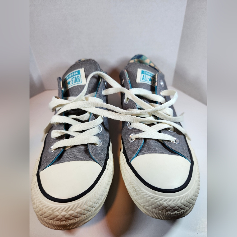 Converse All-Star Womens Gray and White Sneakers Size 8